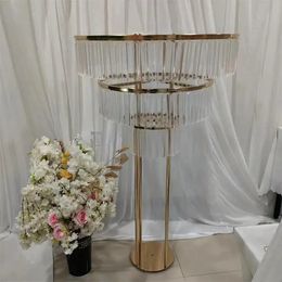 New Design Wedding Table Centerpiece Stand Table teaLight Candle Holder Crystal Flower Stand for Wedding Party Event Decoration