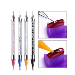 Double-ended Rhinestone Picker Wax Pen Nail Gel Nail Manicure Tool Rhinestone Dotting Pencil Nail Art tools BJ