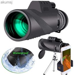 Telescopes 40x60 Monocular Telescope Long Range 1000m Zoom Clear Vision Mobile Phone Monocle with holder for Camping YQ240124