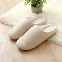 Slippers Men's Cotton Casual Comfy Warm Plush Large Size Lightweight Comfortable Non-slip Closed Toe House For Indoor