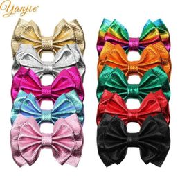 10pcslot 6039039 Large Metallic Bullet Fabric Hair Bows For Kids New Barrette Hair Clip Headband DIY Women Girls Hair Acces8943485