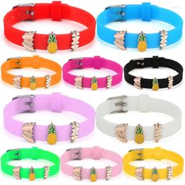 Strand Butterfly Pineapple Flower Beads Mesh Bracelets With Silicone Adjustable Chain Charm For Women Jewelry Special Offer