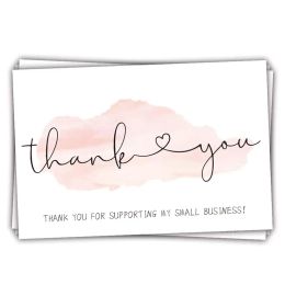 50pcs Bag Thank You Greeting Cards Baking Bags Gift Package Box Business Decor Festive Party Supplies ZZ