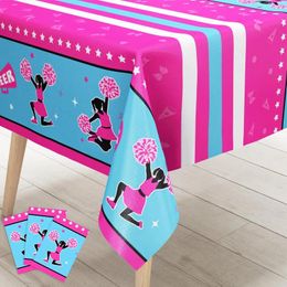 Table Cloth 3Pack Cheerleading Party Tablecloths Tablecover Birthday Decor Cheerleader Her Gymnastics Supplies For Indoor Or Outdoor Parties