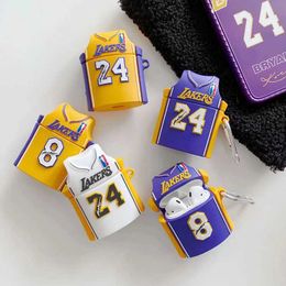 Cell Phone Cases Individual Anniversary 24/8 Basketball Jersey Bluetooth Headset Cover for Airpods 1 2 3 Pro Silicone Airpods Case