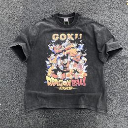 Fashion Streetwear Cartoon Graphics Printed Loose Oversized Vintage Clothing Casual Tops Tees T Shirt for Men