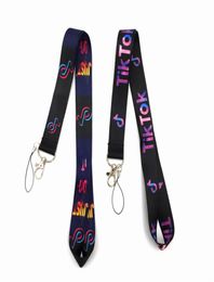 Tik Tok Lanyard Burgundy Black Neck Strap Keychain ID Holder Keyring for Keys Phones Bags 20pcs4801631