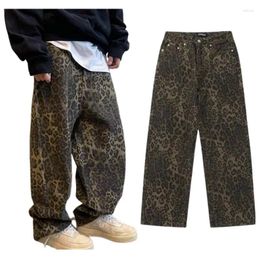 Men's Pants Men Leopard Print Street Styles Baggy Dance Trousers Skateboard Cross-pants