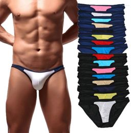 Underpants Men Sexy Breifs Ice Silk Smooth Sissy Underwear Ultra-thin Gay Panties Bikini Bugle Pouch Calzoncillos Hombre Slip