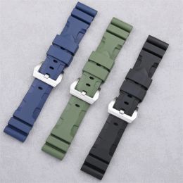 22mm 24mm Fluororubber Soft FKM Rubber Watch Band For Panerai Strap For PAM1392/0682 Series Watchband Belt Accessories 42mm Dial