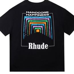 Rhude Shirt Designers Mens Rhude T Shirt Embroidery T Shirts For Summer Mens Tops Letter Polos Shirt Womens Tshirts Rhude Clothing Short Sleeved Large Plus 4500