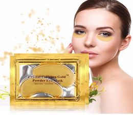 Gold Moisturising Eye Mask Patches Primer Crystal Collagen Eyes Hydrating Face Masks AntiAging Wrinkle Skin Care Pads7550006
