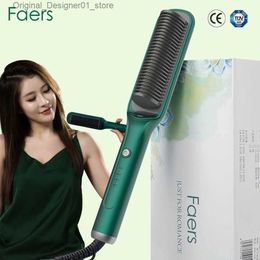 Hair Straighteners Professional Hair Straightener Brush Electric Hair Brushes Negative Ion Portable Hot Comb Anti-scalding Ceramic Hair Care Styler Q240124