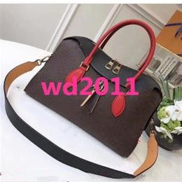 High Quality Women real Leather Shoulders purse Floral Print Handbags Crossbody shopper Bag2764