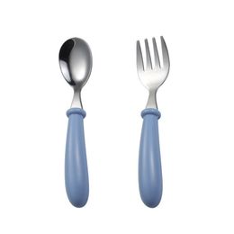 Cute Kids Silverware Tableware Children Utensil Stainless Steel Toddler Dinnerware Cutlery Cartoon Infant Food Feeding Spoon Fork Flatware Round Handle HW0180