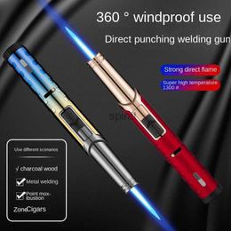 Lighters 2023 New Metal Torch Windproof Lighter Refillable Pen Lighter Jet Flame Butane Lighter Kitchen BBQ Candle Camping Men's Gadget YQ240124