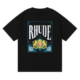 RH Designers mens rhude Embroidery T Shirts For summer Mens tops Letter polos shirt Womens tshirts Clothing Short Sleeved large Plus Size 100% cotton Tees Size S-XL 26