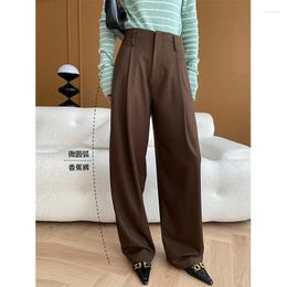 Women's Pants Old Money Style Wool Drop Feel Thickened Wide Legged Floor Mopping Suit