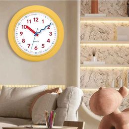 Wall Clocks Cute Life Plastic Yellow Modern Wall Clock Cute Living Room Home Decoration Table Clock Creative Gift Kids Bedroom Silent Clock