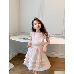 In Stock Flower Girl Dresses 3-14Yrs High Quality Toddler Summer Floral Lace Tutu Party Princess Dress Baby Casual Clothes Children Dha9Y