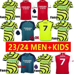 23 24 Gunners Soccer Jerseys-Rice, Saka, White Editions.Premium for Fans - Home, Away, Third Kits, Kids' and man Collection. Various Sizes & Customization Name, Number