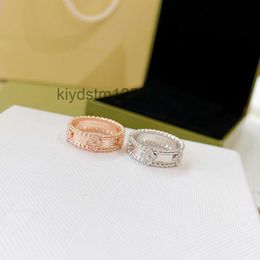 Four Leaf Clover Van Ring Kaleidoscope Designer Rings for Women Diamond Cleef Luxury Valentine Party Jewelry 6XCP