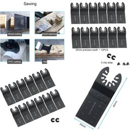 Hand Power Tool Accessories 14Pcs Tools Mti-Function Bi-Metal Precision Saw Blade Oscillating Mtitool For Renovator Cutting Mtimaster Otxrw