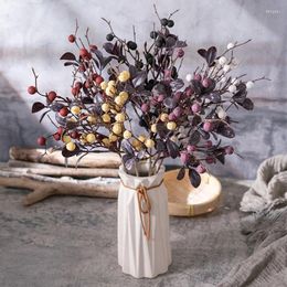 Decorative Flowers 1pc Artificial Berry Branch Berries Stems Fake Plants Bouquet Simulation Vintage Winter Home Decoration