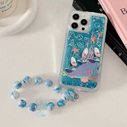 Cell Phone Cases Evening Bags With Bracelet Liquid Quicksand BlGlitter Phone Case For Samsung A34 A54 A14 A13 A22 A71 A32 5G A12 A42 A02S A41 Silicon Capa J240123