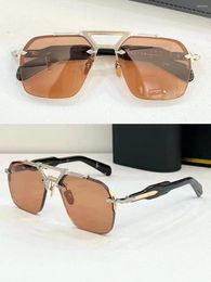 Sunglasses JACQU JMMSILVERTON Top Quality Acetate Fiber Metal Frameless Orange Men's Black Women's Handmade Outdoor