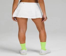 Lu Lu Yoga Tennis Pace Women Rival Skirt Pleated Gym Clothes Womens Designer Clothing Outdoor Sport Running Fiess Golf Pants Shorts Sports Back Wa