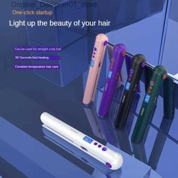 Hair Straighteners 2 In 1 Wireless Hair Straightener Hair Curler Portable Rechargeable Hair Tools Professional Hair Crimper Crimping Hair Iron Q240124