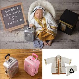 born Pography Props Baby Creative Props Mini Trunk Suitcase Luggage Fotografia Studio Accessories Bebe Diy Po Props 240122