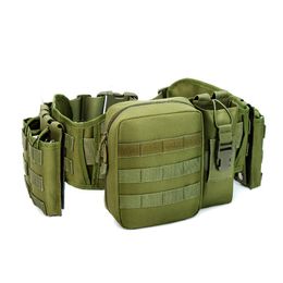 Outdoor Tactical Waistband Set MOLLE Camo Oxford Waterproof CS Training Belt Detachable Hunting Belt 240111