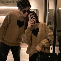 Men's Sweaters Man Clothes Heart Couple Outfit Graphic Knitted Sweaters for Men Jacket Print Pullovers Coat Fashion 2023 Cheap Baggy Street A S Q240124