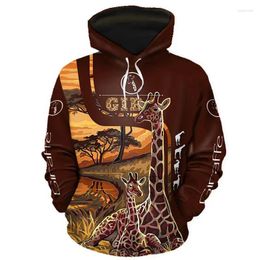 Men's Hoodies 3D Print Unisex Fashion Colourful Animal Giraffe Sportswear Men/Women Casual Hoodie Zipper / Sweatshirt /Jackets Long Pant