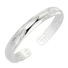Bangle High Quality Trendy And Fashionable Tree Leaf Open Silver Plated Bracelet