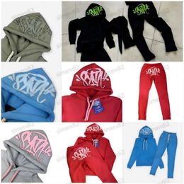 Sweatshirts Men's Tracksuits Streetwear Synaworld Y2K Hoodie Sweatshirt Track Pants Two Piece Letters Embroidery Baggy Set Sportswear Ghg