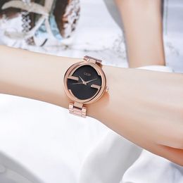 Ty Womens simple light luxury high-grade stainless steel waterproof quartz watches gifts