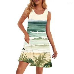 Party Dresses 2024 Summer 3D Beach Printed Mini -dressing Dress Hawaiian Sexy Fashion Ladies Slim Women's Clothing Women