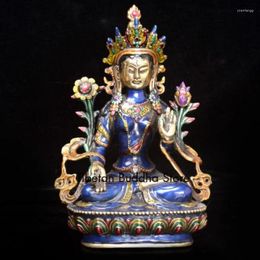 Decorative Figurines Old Tibet Cloisonne Tibetan Buddhism Statue -white Tara Statues