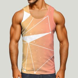 Men's Tank Tops Classic Sports Vest For Mens Youth Stylish Gradient Crewneck Sleeveless T-Shirts Skinny Athletic Retro Sportswear