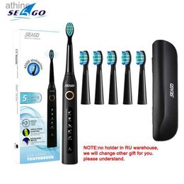 Electric Toothbrushes Replacement Heads Seago SG507B Sonic Toothbrush Adult Timer Brush USB Rechargeable Electronic Tooth Holder Gift YQ240124