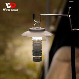 Camping Lantern WEST BIKING Portable Multifunction Camping Light Outdoor Travel Torch USB Rechargeable Tent Lantern Night Emergency Retro Lamp YQ240124