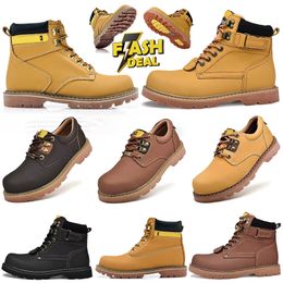 GAI Cat Second Shift Steel Toe Work Boot Martin Black Yellow High Snow Boots Rain Winter Warm Womens Mens Designer Shoes Trainers Cats Sneakers Booties