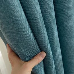 310cm Height Pure color window 80%-90% blackout curtain thickened cotton linen cutains for living room bedroom luxury curtains 240119