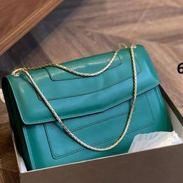 Women Shoulder Bags Chain Cross Body Bag Purse Plain Genuine Leather Smooth Surface Enamel Hardware Buckle Little Mirror Top Quali210o