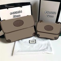 Designer Crossbody Bag Briefcase OEO Vintage Men And Women Messenger Fashion Shoulder Bag Letter Pattern Metal Tiger Head Unisex P267V