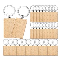 Keychains 100Pieces Wooden Keychain Blanks Bulk Rectangle Wood Unfinished Key Ring Tag A