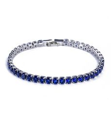 Luxury 4mm Cubic Zirconia Tennis Bracelets Iced Out Chain Crystal Wedding Bracelet For Women Men Gold Silver Bracelet Jewelry237G16961550